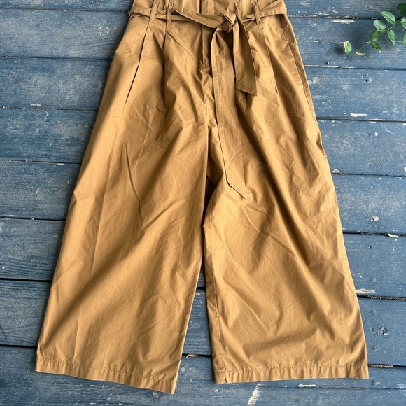 Kimchi Blue Simone Paperbag Pants Women's Size 8 Brown Pockets Wide Leg Cropped - Picture 8 of 12